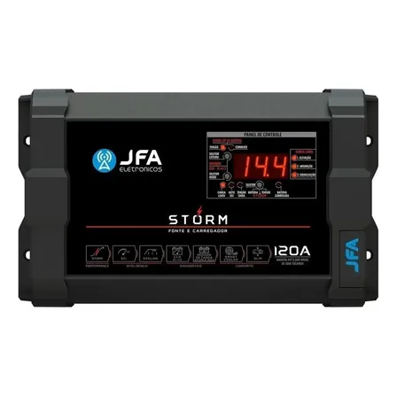 Fonte Carregador Automotivo JFA Storm 120A CCA Bivolt 15V 6000W Controle PWM