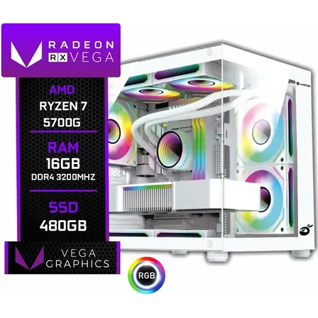 Pc Gamer Setup Ninja Magneto Amd Ryzen 7 5700g, 16gb Ddr4, Ssd 480gb