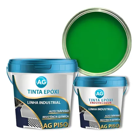 Tinta Epoxi 18kg Industrial Bicomponente Ag Cor Verde Puro Ral6037