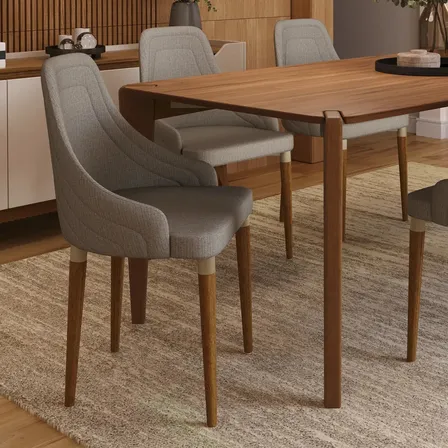 Conjunto 2 Cadeiras De Jantar Evelyn Champanhe Mesa Cozinha