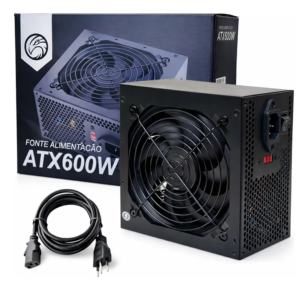 Fonte Atx De Alimentação Para Pc Brazil Pc Bpc/6350-b 600w Preto