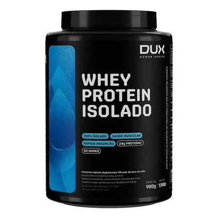 Whey Protein Isolado Dux Nutrition de Morango, em Pó, 900g