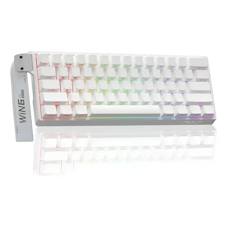 Teclado Gamer 60% Aula Win60 HE 8K Magnético RGB Branco Switch Hall Effect
