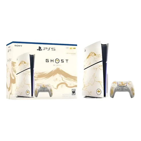 Sony Ps5 Slim Ssd 1tb Dourado Edição Ghost Of Yotei Ouro