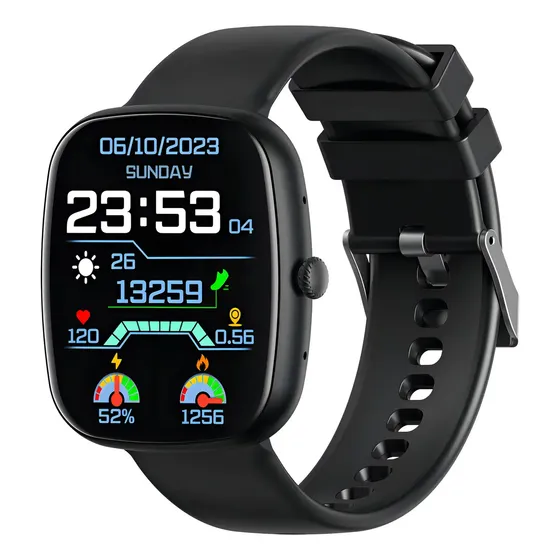 Smartwatch Relógio Haiz Watch Mini Ligação Bluetooth 1.83 Pulseira Preto