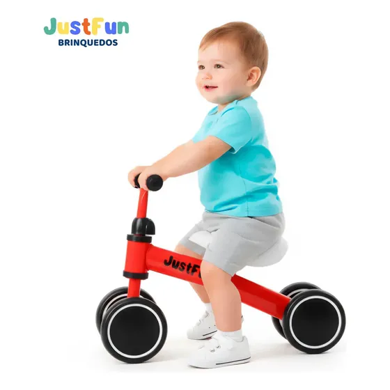 Bicicleta De Equilíbrio Infantil Bike Sem Pedal JustFun Brinquedos Cor Vermelho