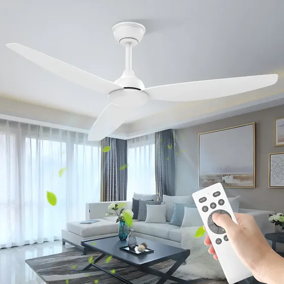 Ventilador de Teto FANSVENTO 52" com 3 Pás ABS, Motor DC Silencioso e Controle Remoto
