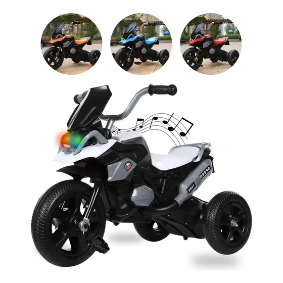 Triciclo Infantil Motoca Moto Com Pedal 3 Rodas Com Som Cor Branco