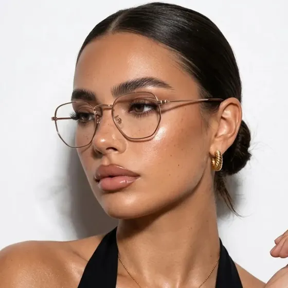 Óculos Armação De Grau Hexagonal Premium Feminino Mulher Acessorio da Moda Retro Vintage Tendencia Leitura