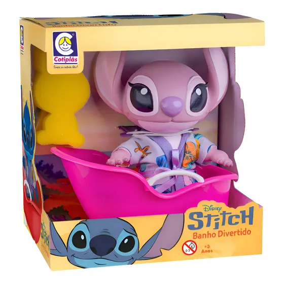 Brinquedo Stitch Angel Banho Divertido Disney Rosa