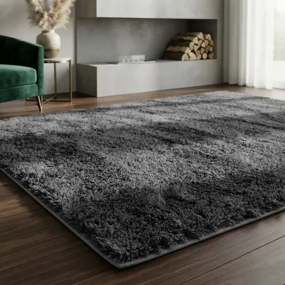 Tapete 2,00x1,50 Peludo Felpudo Sala E Quarto Cores Cor Cinza Desenho Do Tecido Pelo Alto