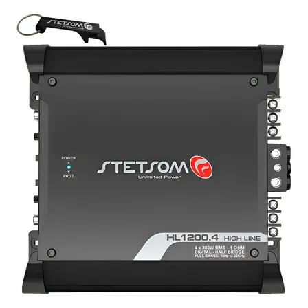 Modulo Stetsom 1200w Hl1200.4 1 Ohm 4x300w High Line Black Cor Preto