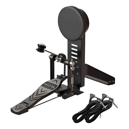 Pad e Pedal de Bumbo Bateria Eletrônica Nux Emborrachado Conexão P10 Set Avulso Alta Compatibilidade