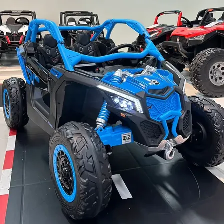 Carrinho Elétrico Buggy 4x4 24V Motorizei Kids Azul Controle Remoto 2 Lugares