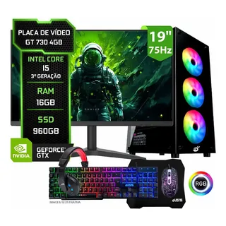 Pc Gamer Completo Intel I5 16gb, Ssd 960gb, Placa Vídeo 4gb 960 Gb 16 Gb Geforce Gt 730 4gb