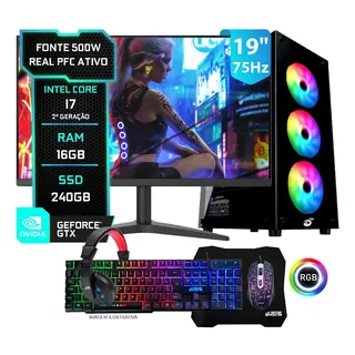 Pc Gamer Completo Intel I7 3.4ghz 16gb Ssd 240gb Video 1gb 240 Gb 16 Gb Intel Hd Graphics 3000