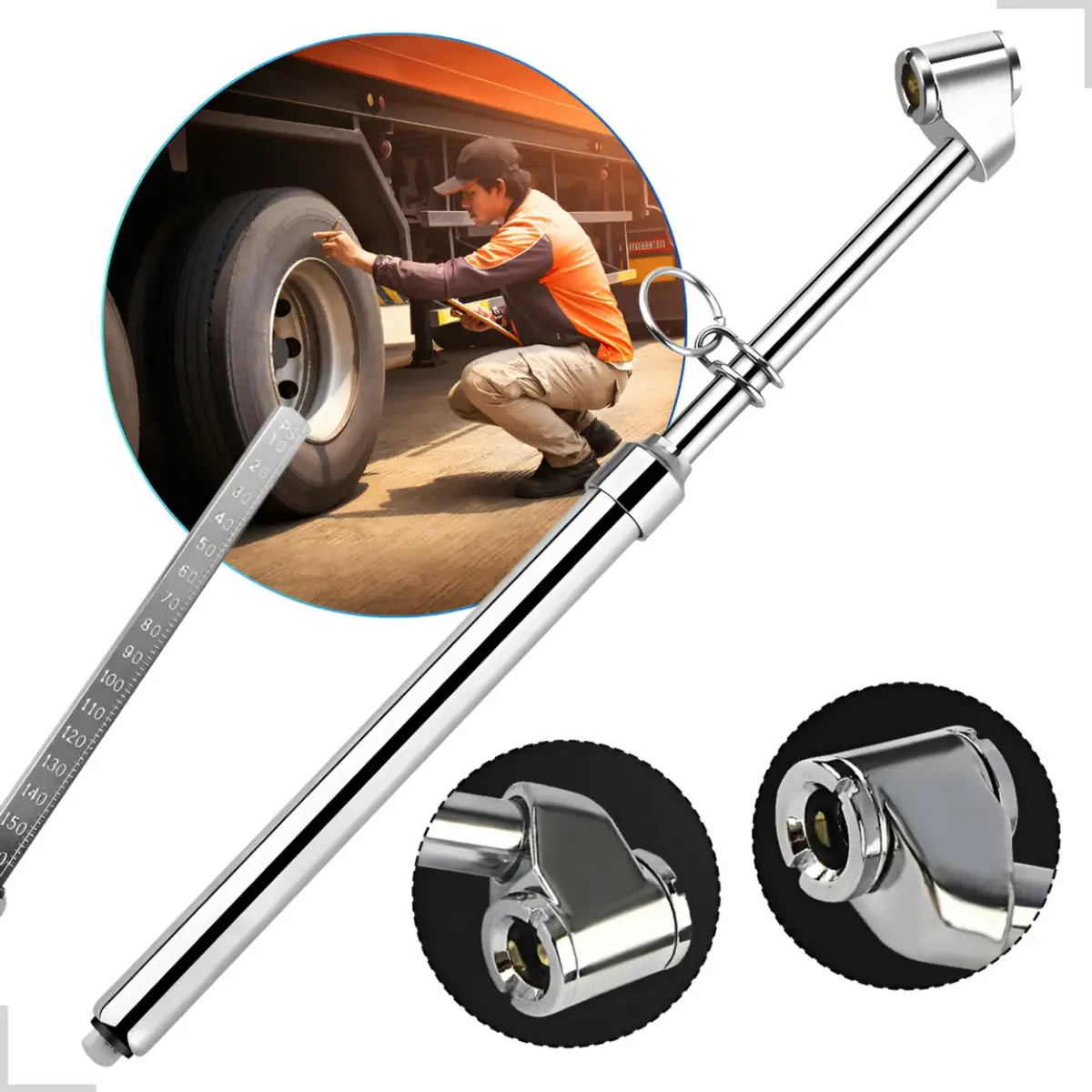 Medidor Calibrador Pneu Manual De Pressão Tipo Caneta 85 Psi