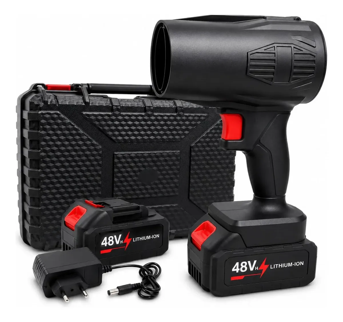 Soprador De Folhas Portátil Turbo Bateria 48v Com Maleta Preto 127/220v