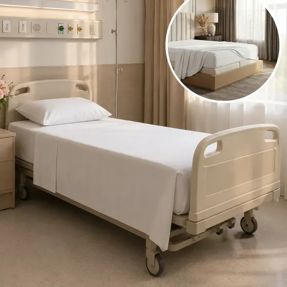 Lençol Hospitalar Lençol Hospital Percal 200 Fios Premium Toque Aveludado Branco