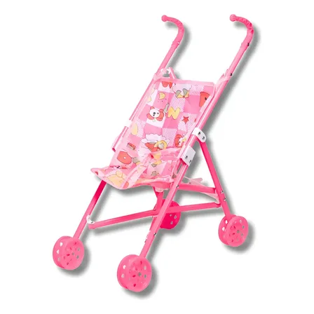 Carrinho De Boneca Castela Brasil Dobrável Rosa Para Crianças