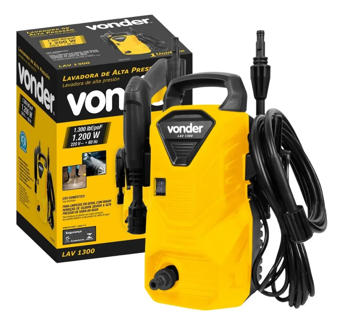 Lavadora De Alta Pressão 220v Lav1300 Vonder Amarelo 220v 60 Hz