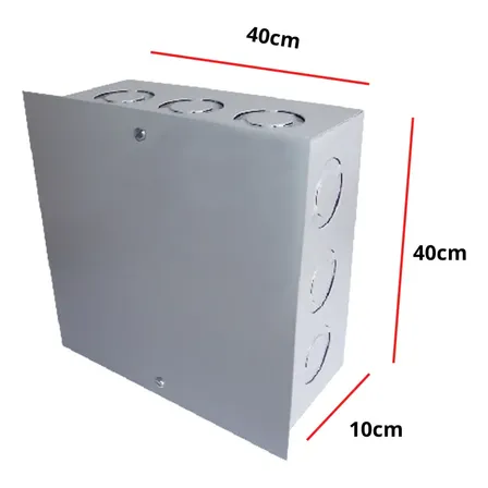 Caixa De Passagem Embutir 40x40 Chapa Cinza