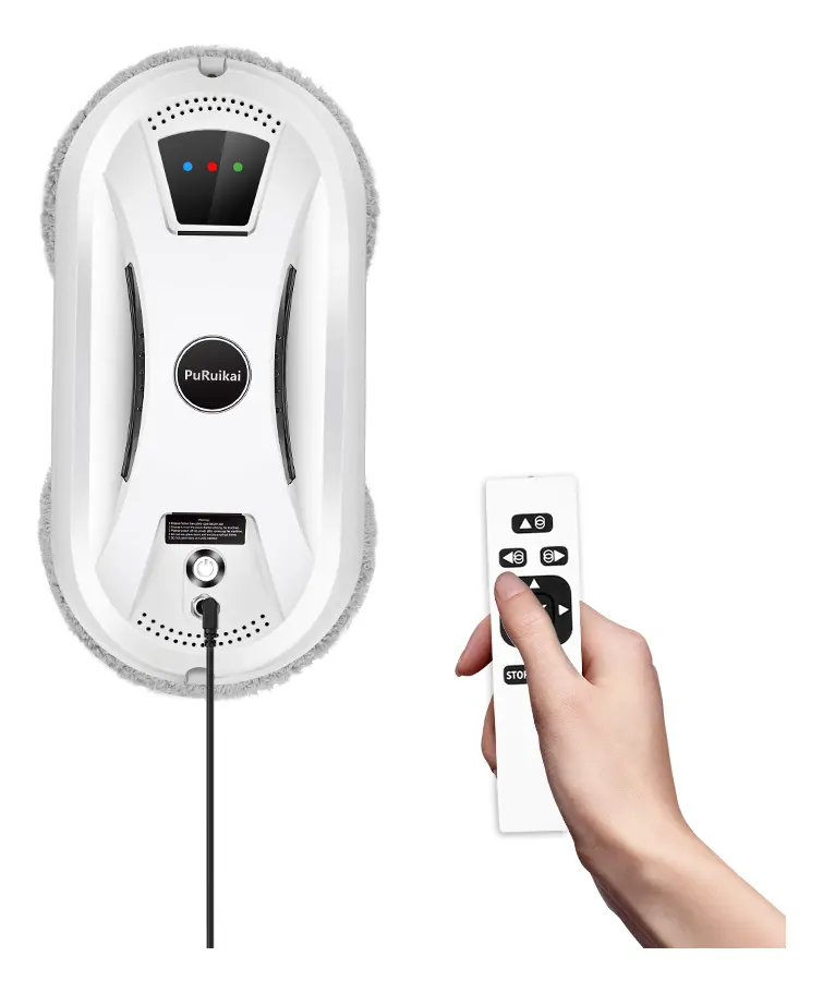 Robô De Limpeza De Janelas Puruikai Prk01-n361 Bivolt Branco 127/220v