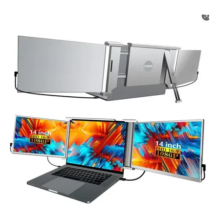 Monitor Portátil de 14" Full HD IPS com Duas Telas para Notebooks e Mac