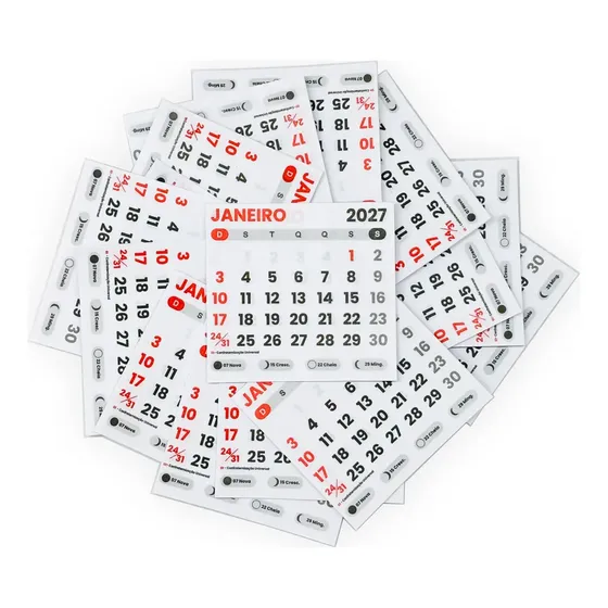1000 Blocos De Calendário Destacáveis