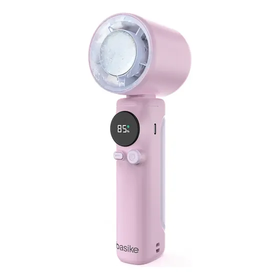 Ventilador Portátil Basike Ba-FAN327 Rosa com Display Digital e Bateria de 6000mAh