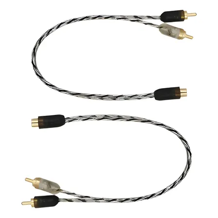 Kit 2 Cabos Y Rca 2 Macho 1 Fêmea Injetado Taramps S/ Ruido