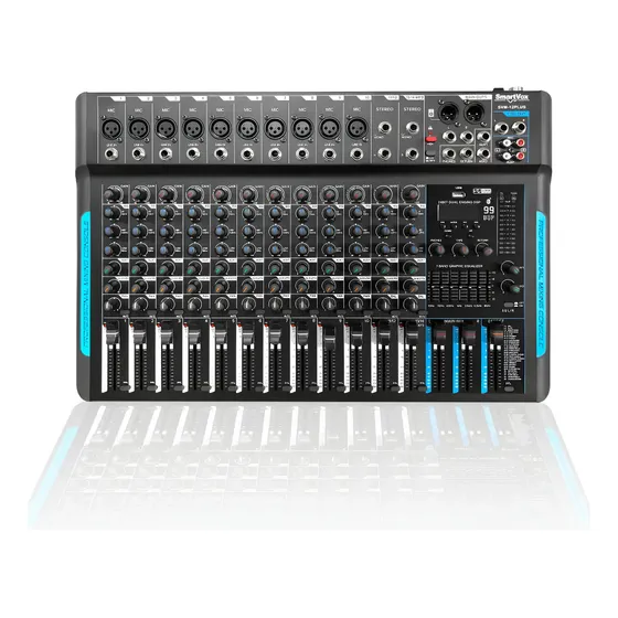 Mesa De Som Profissional Console Misturador 12 Canais Usb 127/220v