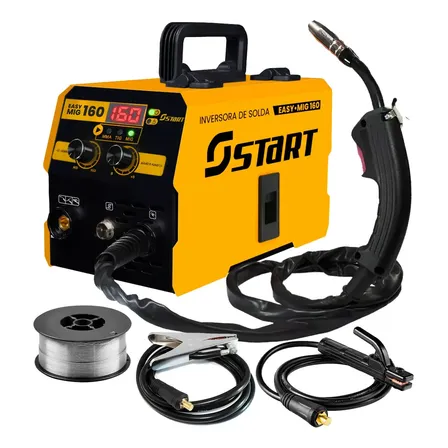 Máquina Solda Inversora Mig 160a Sem Gás 3 Em 1 Tig Lift Eletrodo Easymig Start Cor Amarelo 60hz 220v