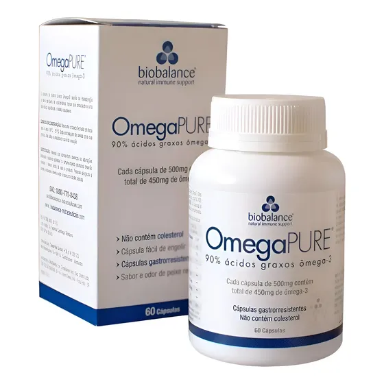 Ômega 3 Biobalance Omega Pure 500mg 90% Pureza Cápsulas Neutro