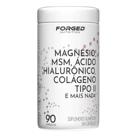 Magnésio + Msm + Ácido Hialurônico + Colágeno Tipo Ii Suporte Articular E Flexibilidade 90 Cápsulas - Forged Nutrit Sem Sabor
