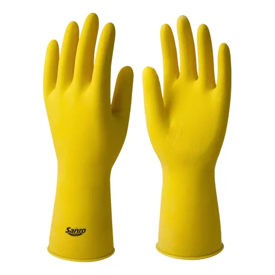 Kit 5 Prs Luva De Latex Forrada Para Lavar Louça Limpeza Ca Cor Amarelo Tamanho M - (7)