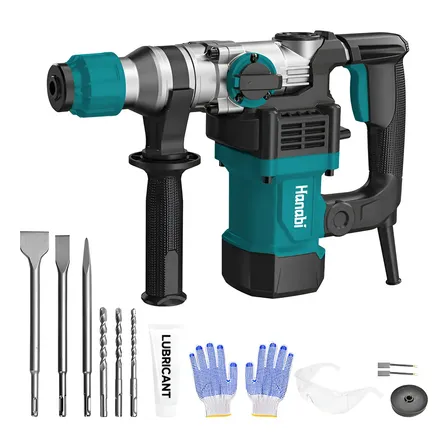 Martelete Demolidor Rompedor Rotativo Potente Elétrico Hanabi 1600w 920rpm 4200bpm Cor Azul-petróleo Frequência 60hz 127v