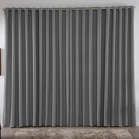Cortina 4,00x2,50 Metros Blackout Blecaute Cinza Corta Luz Em Tecido Grosso Para Quarto E Sala Casa Laura Enxovais