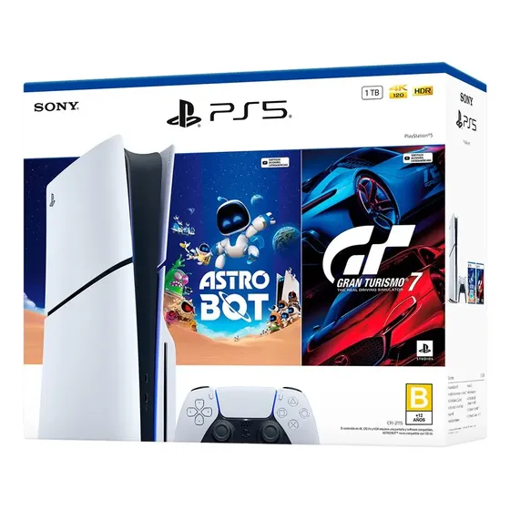 Console Playstation 5 de 1 TB: Astro Bot e Gran Turismo 7