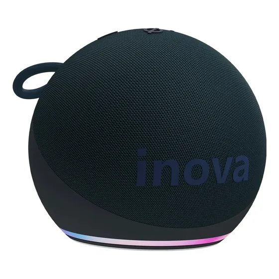 Caixa de Som Inova Cases Portátil 5W Bluetooth, Rádio FM e Luzes RGB Cor Verde