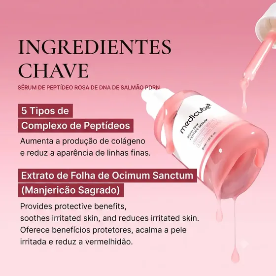 Sérum Medicube Pdrn Pink Peptide Para Rosto E Pescoço - 30 Ml Todo Tipo De Pele Dia/noite