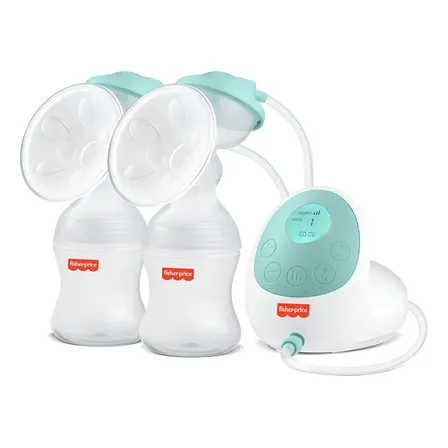 Bomba Tira Leite Elétrica Dupla Fisher-Price Recarregável USB Com 15 Níveis De Sucção E Massagem - BB1224