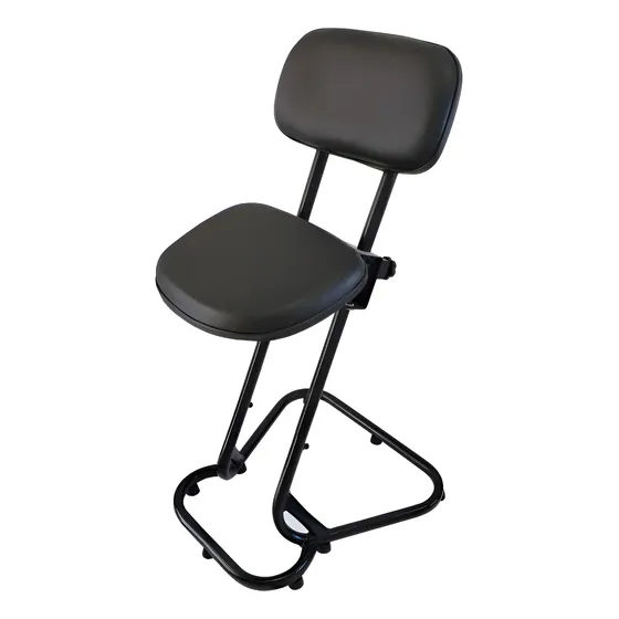 Banco Ergonômico Proderg Suprimentos Prodair 20ef Preto Com Encosto Ajustável 910 Mm Cor Preto Couro Sintético