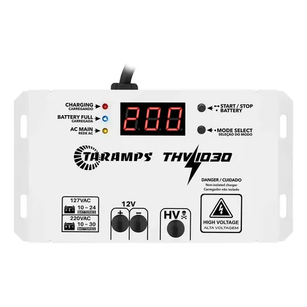 Fonte Taramps Thv 1030 Carregador De Bateria High Voltage