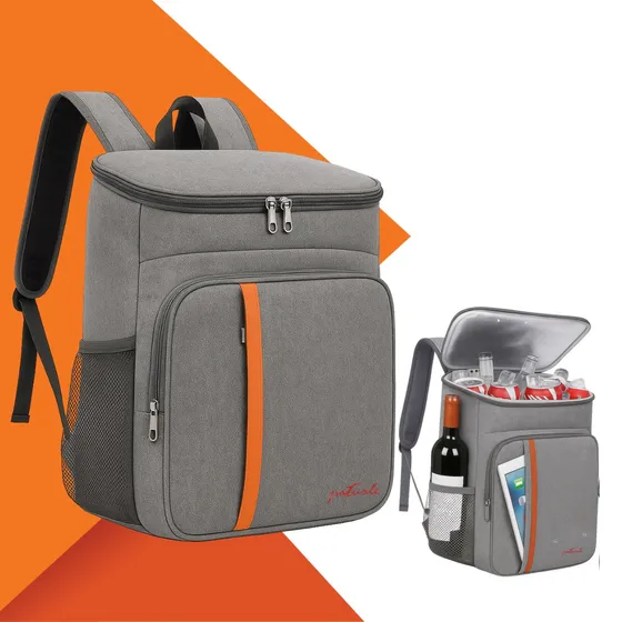 Mochila Térmica Cooler Praia Passeio Marmita Bebidas Mochila Isotérmica Mochila Térmica 30 Litros Impermeável Premium Cor Cinza Patuale