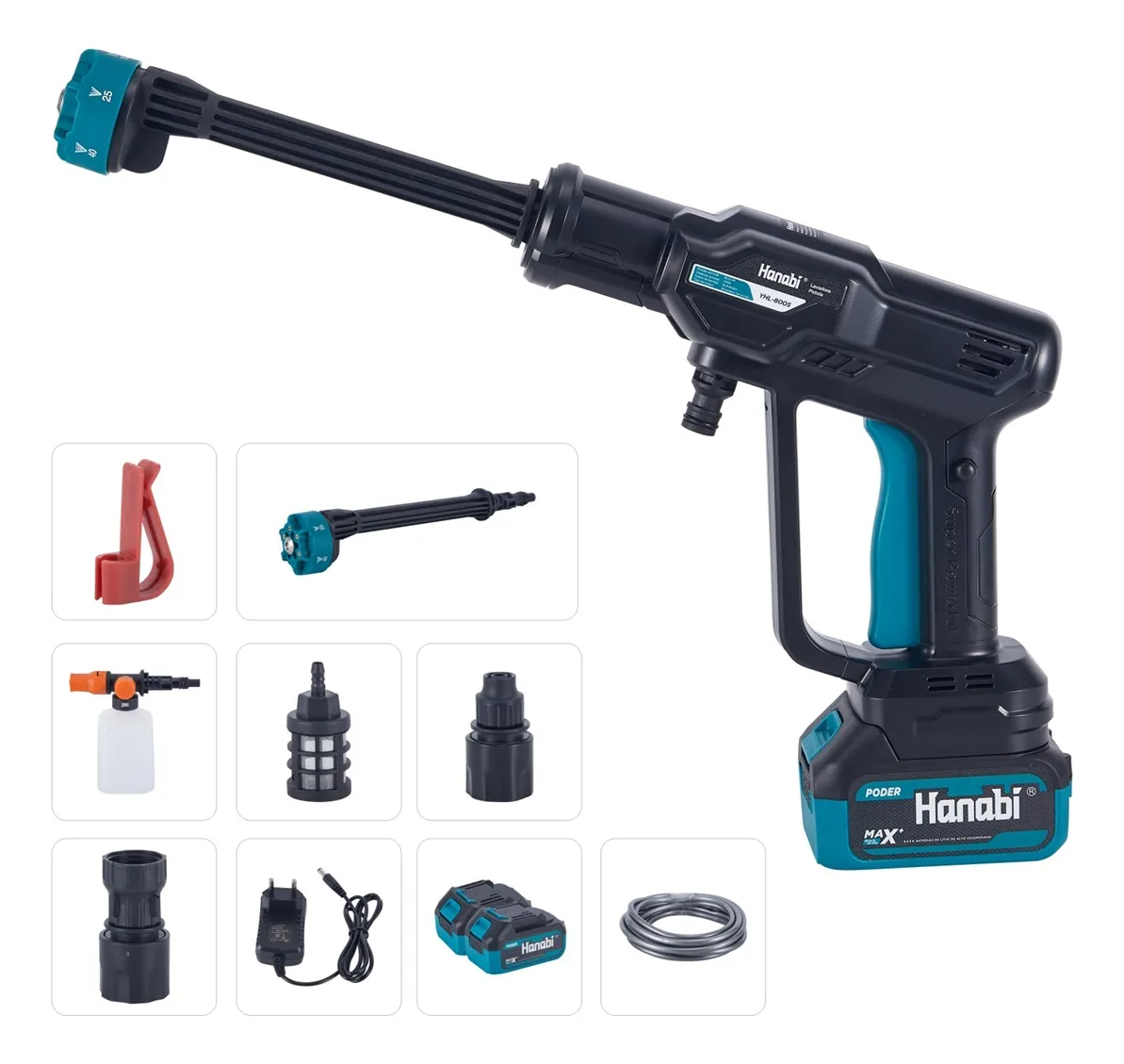 Lavadora Brushless Potente Hanabi Portátil 2x Baterias 4.0ah Azul 127/220v 60hz