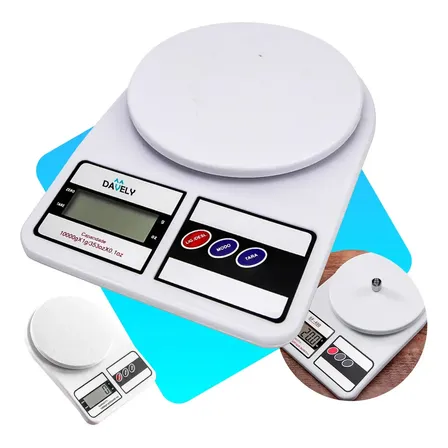 Balança Digital Davely Cook para Cozinha Com Função Tara e 10 kg de Capacidade Uso Domestico E Profissional Fitness Ideal Para Dietas Treinos Gramas Alimentos Receitas Confeitaria Nutrição