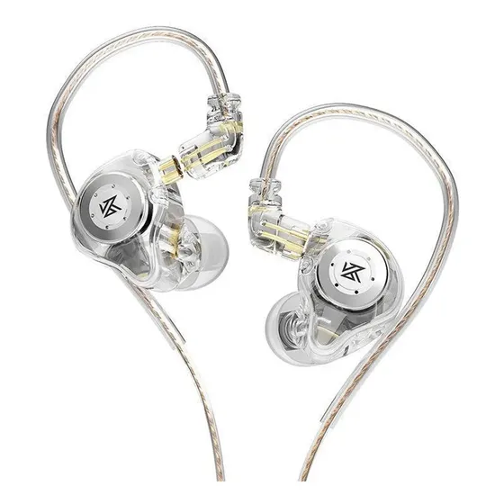 Fone De Ouvido Kza Edx Pro Sem Microfone Dynamic Retorno De Palco Profissional Gamer Hifi Bass 2 Drivers Cristal