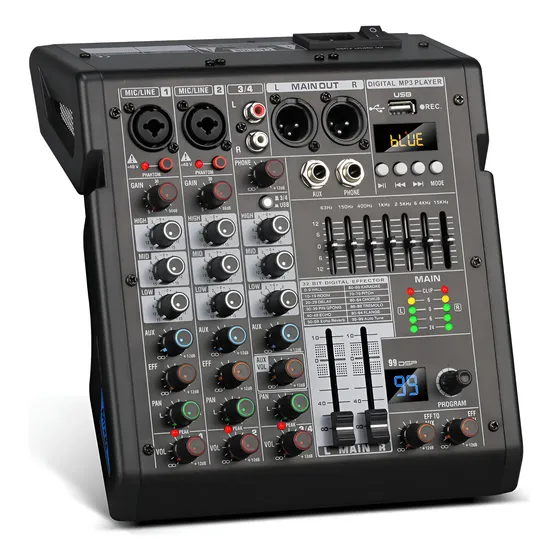 Mesa De Som Tklbls Tds4 De 4 Canais Com Bluetooth Usb 99dsp