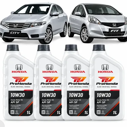 Kit 4 Óleos De Motor 10w30 Mineral Honda Carro